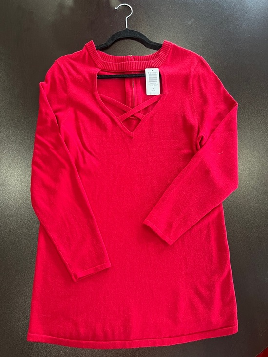 torrid Tops - torrid Red Crisscross V-Neck Long Sleeve Sweater